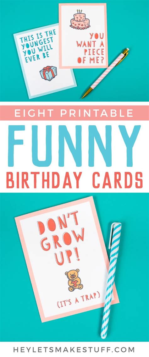 printable birthday cards  funny customize  print