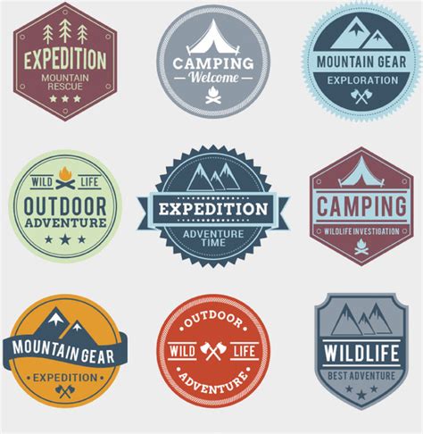 outdoor adventure label vector vectors graphic art designs  editable ai eps svg format