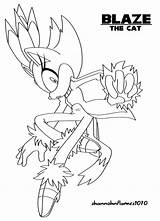 Blaze Cat Coloring Pages Sonic Getcolorings Printable Color sketch template