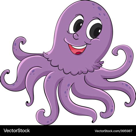 cartoon octopus royalty  vector image vectorstock