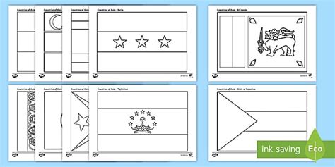 countries  asia flags colouring pages teacher