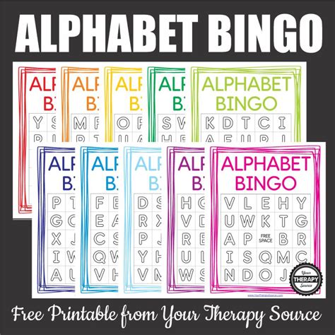 alphabet bingo printable   therapy source