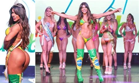 miss bumbum world 2019 crowned winner poses in tiara and tiny bikini
