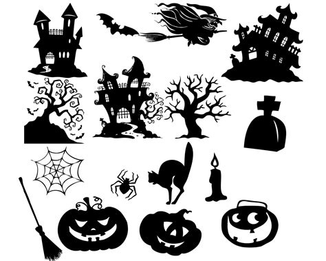 halloween clipart halloween clip art halloween silhouette etsy