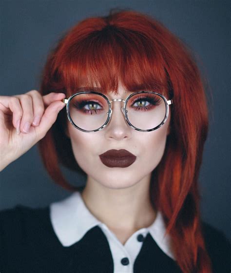 pin by carolyn maddox on make up in 2019 red hair with bangs red hair makeup red bangs