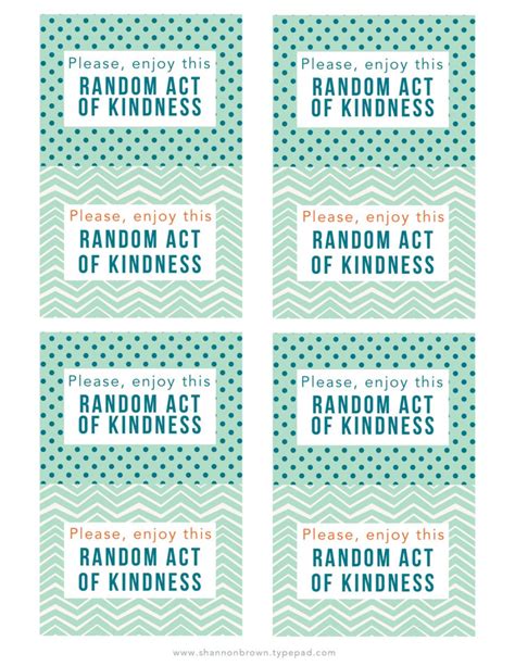 random acts  kindness cards printable find joy   journey