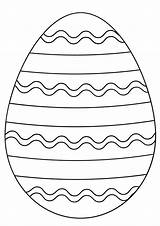 Easter Egg Coloring Pages Color Simple Printable Lines Print Different Straight sketch template