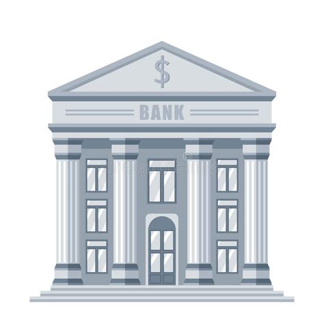bank building architecture cartoon vector illustration isolated object
