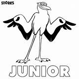 Storks Coloring Pages Junior Printable Movie Print Color Ecoloringpage sketch template