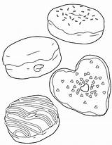 Donut Coloring Donuts Pages Doughnuts Doughnut Clipart Drawing Kids Sprinkle Food Kreme Krispy Color Valentine Printable Heart Sheets Getdrawings Print sketch template