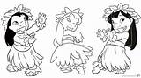 Hula Stitch Lilo Coloring Pages Dance Dancing Printable Color Kids sketch template