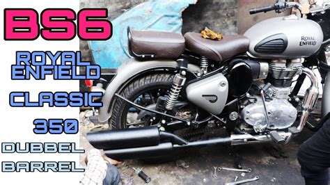 bs royal enfield classic  double barrel silencer youtube