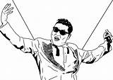 Gangnam Psy sketch template