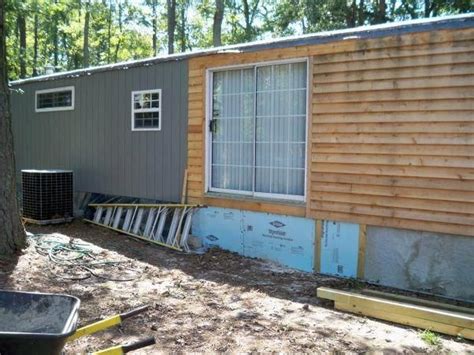 mobile home exterior remodel install siding  underpinning home exterior design