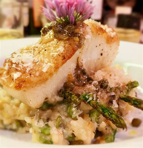 Pan Seared Chilean Sea Bass With Lemon Caper Sauce And