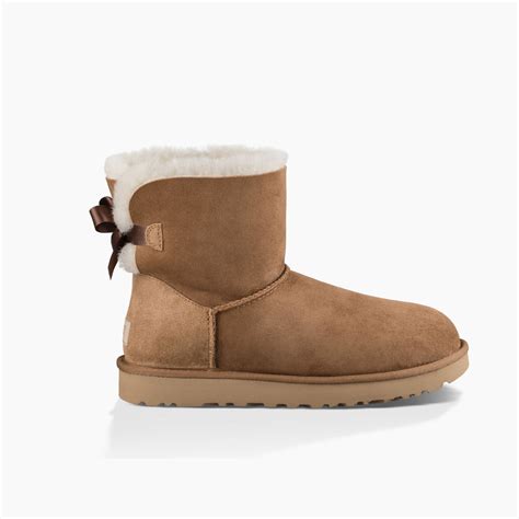 ugg womens mini bailey bow ii boot chestnut lauries shoes
