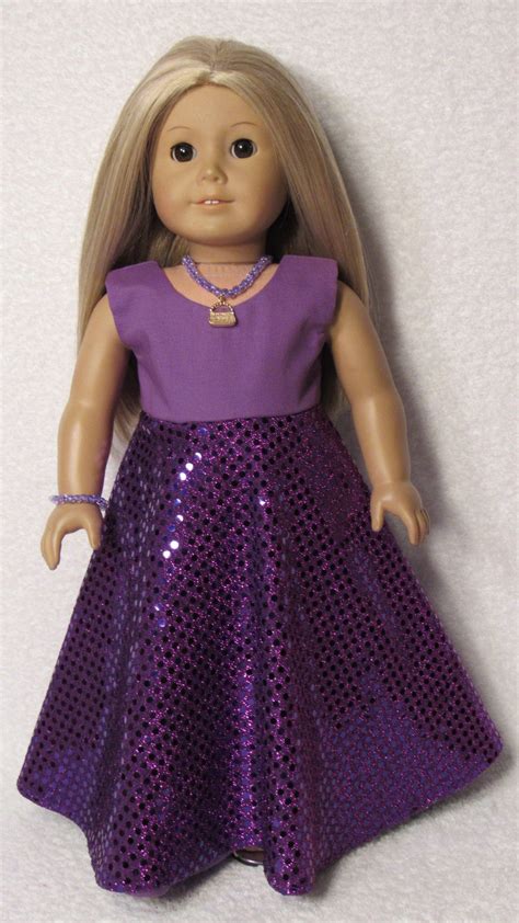 American Girl Doll Purple Sequin Flair Dress Doll Clothes American