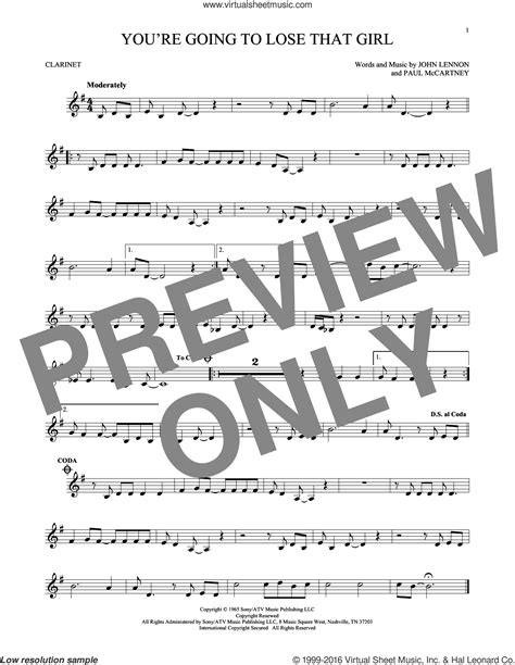 beatles you re going to lose that girl sheet music for