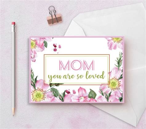 mom birthday card printable happy birthday mom card printable