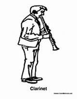 Clarinet Playing Coloring Music Man sketch template