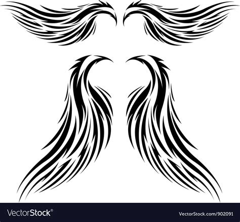 Tattoo Tribal Wings Royalty Free Vector Image Vectorstock