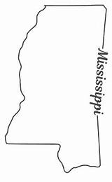Mississippi State Outline Map Shape Printable Silhouette Svg Stencil Pattern States Border Vector Name Patterns sketch template