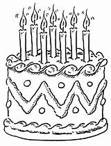Coloring Pages Candles Cake Birthday Cakes Seven Kiezen Bord Kleurplaten sketch template