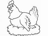 Hen Coloring Pages Hens Farm Animal Printable Roosters Chickens Color Chicks Chicken Nest Kids Print Online Rooster Animals Lay Nestle sketch template