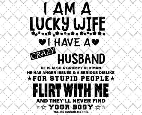 I Am A Lucky Wife I Have A Crazy Husband Svg Png Cut File Etsy