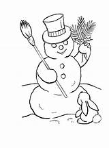 Snowman Coloring Pages Rabbit Color Winter Print Christmas Printable Hat Kids Family Children 12b4 D615 Abominable Beautiful Drawing Cartoon Dance sketch template