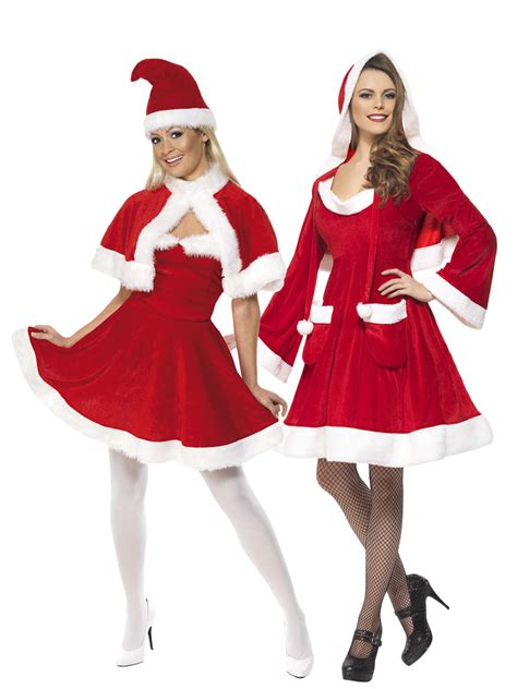 ladies miss santa claus mrs father christmas costume womens fancy dress