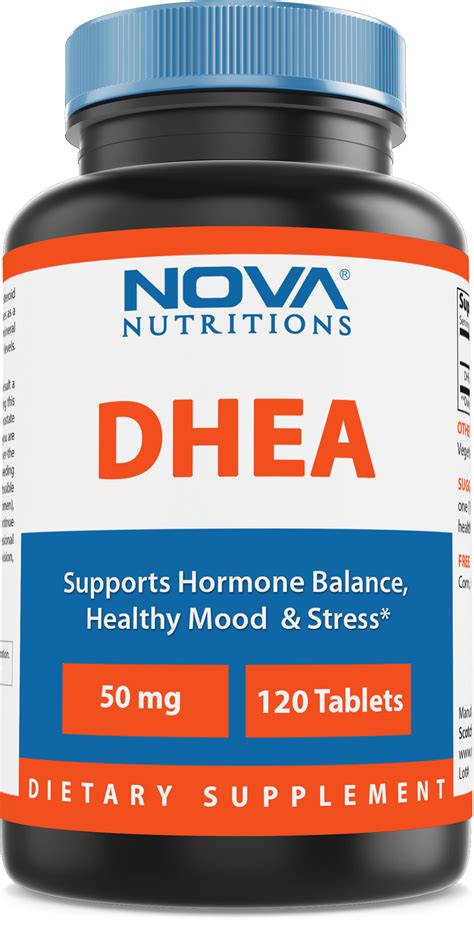 Nova Nutritions Dhea 50mg Supplement 120 Tablets Supports Balanced