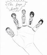 Family Finger Coloring Pages Puppets Template sketch template