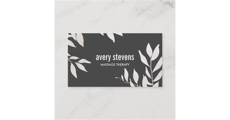 bold black and white holistic massage therapist business card