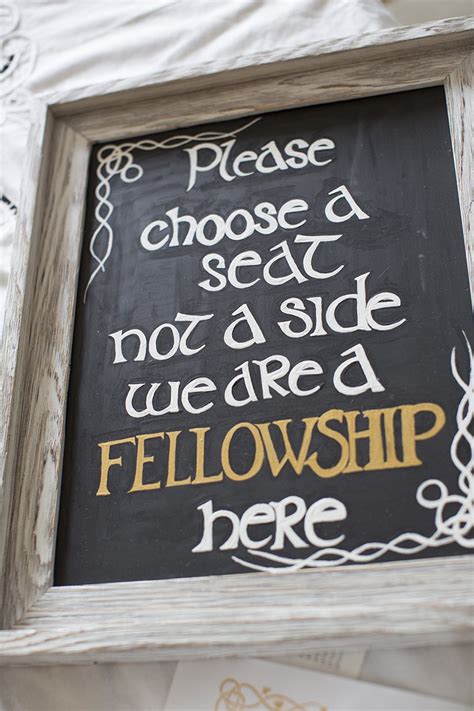 this wedding welcome sign brings the fellowship together offbeat bride