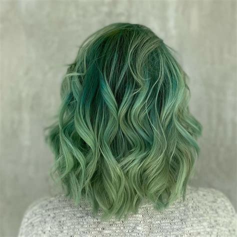 light  dark green hair colors  ideas