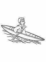 Canoe Coloring Pages Floating Drawing Printable Clip Template Rowing Categories Supercoloring sketch template