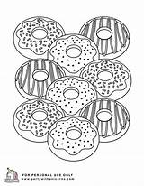 Donut Donuts Colroing Partywithunicorns Colored sketch template