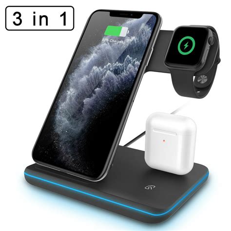 elegant choise    qi fast wireless charger stand dock pad  iphone airpodsapple