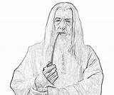 Lord Rings Coloring Pages Gandalf Pipe Colouring Tolkien Smoking sketch template
