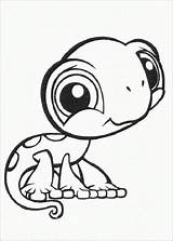 Coloring Baby Pages Cute Pet Littlest Cartoon Animal Lizard Shop Card Kids sketch template