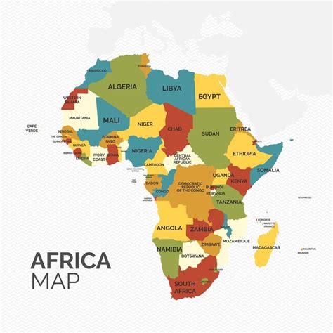 mapa del continente africano  diferentes colores descargar vectores gratis illustrator