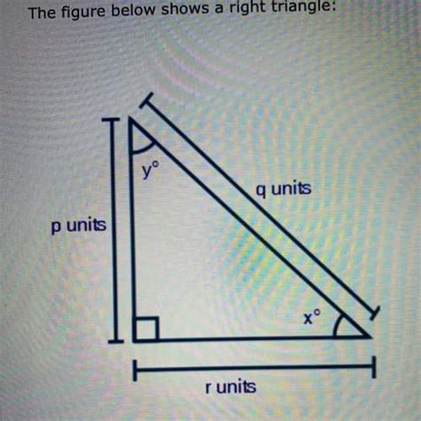 The Figure Below Shows A Right Triangle What Is R Q Equal