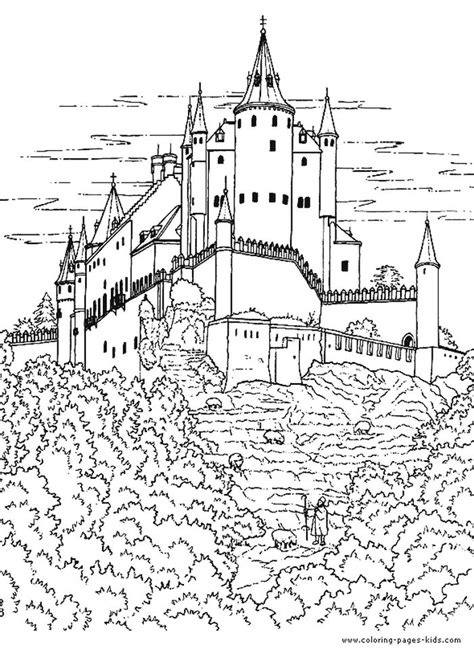 printable castle coloring pages everfreecoloringcom