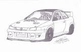 Subaru Drawing Car Coloring Template Pages Impreza 22b Sti 1998 sketch template