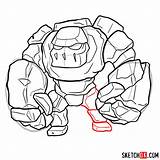 Clash Clans Golem Games Step Draw Drawing sketch template
