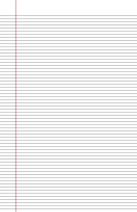 narrow ruled lined paper template