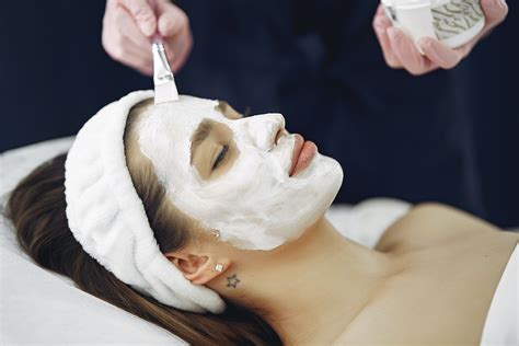 woman  white facial mask  stock photo