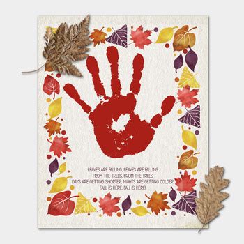 fall handprint art autumn leaves craft october preschool printable