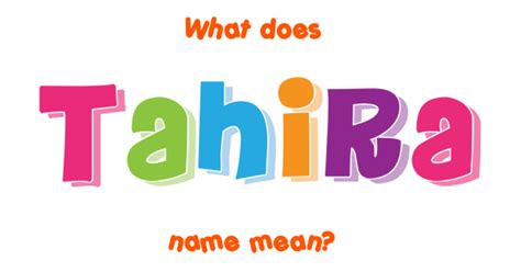 tahira name meaning of tahira